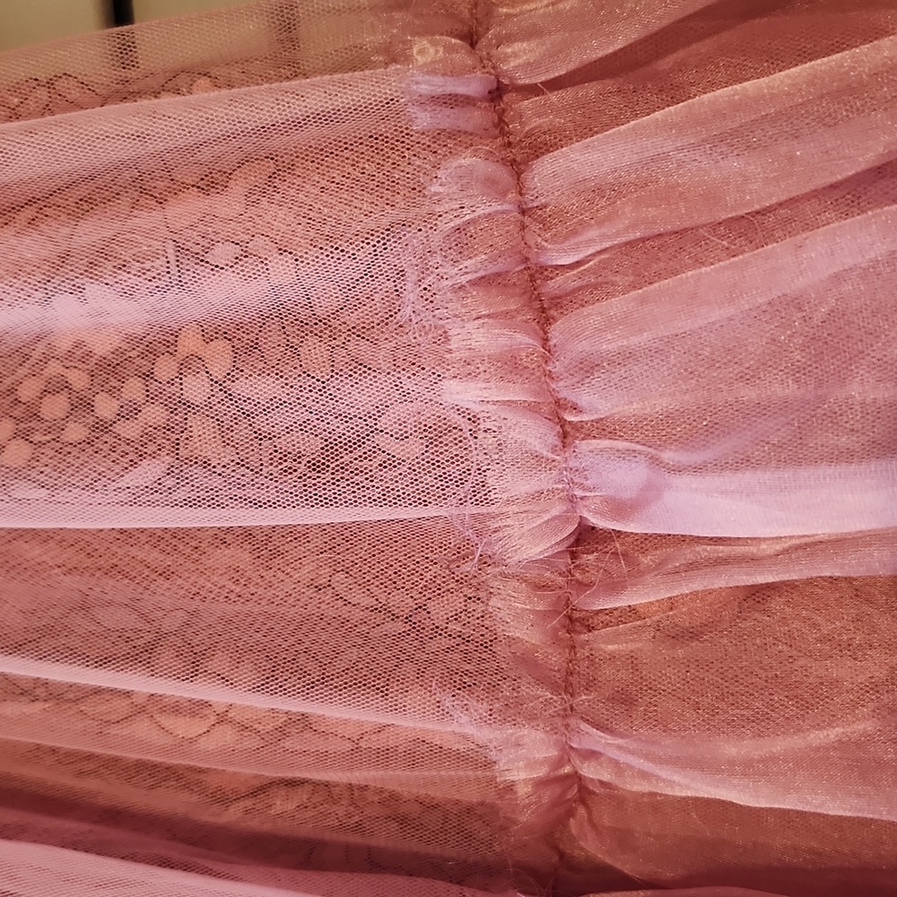 Brenda Knight x Free People Anne Tulle Maxi Skirt Mauve Pink Fairy Cottage - Picture 4 of 13
